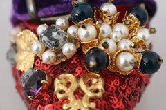 Dolce & Gabbana Red Sequined Crystal Studs Heels Shoes - EU36/US5.5 - Heels