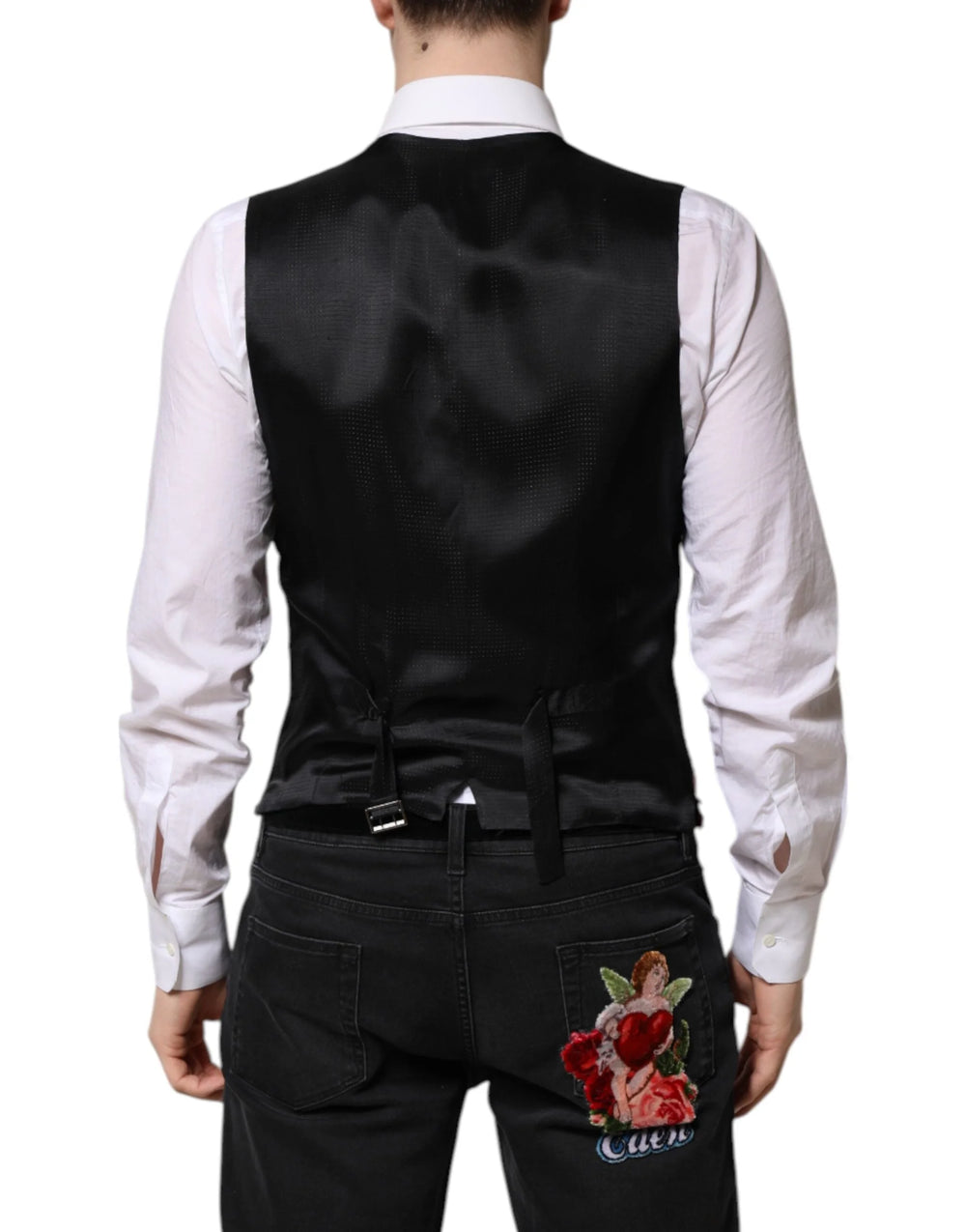 Dolce & Gabbana Red Sequined Dress Formal Men Waistcoat Vest - IT50 | L - Vests