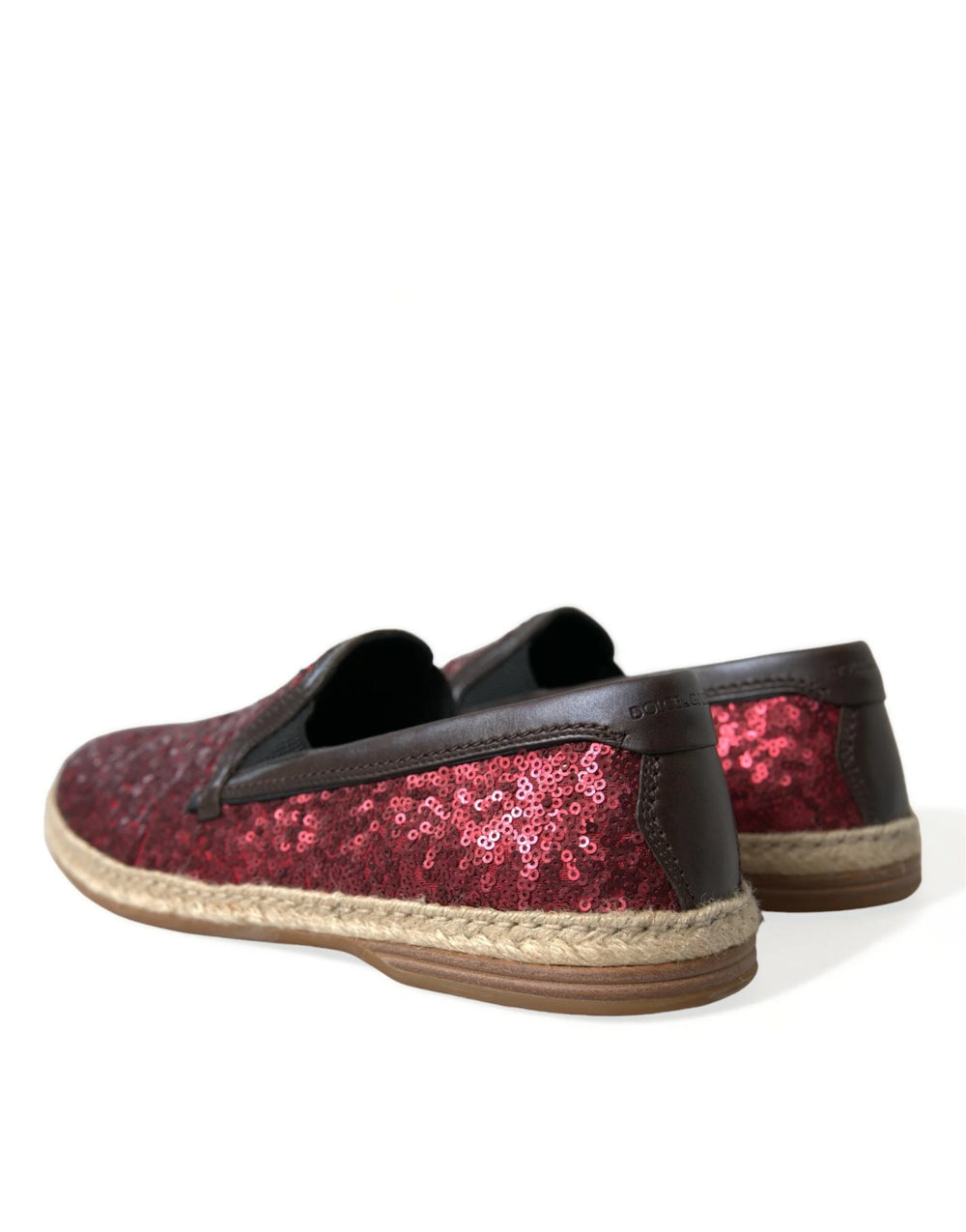 Dolce & Gabbana Red Sequined Loafers Slippers Men Shoes - EU41.5/US8.5