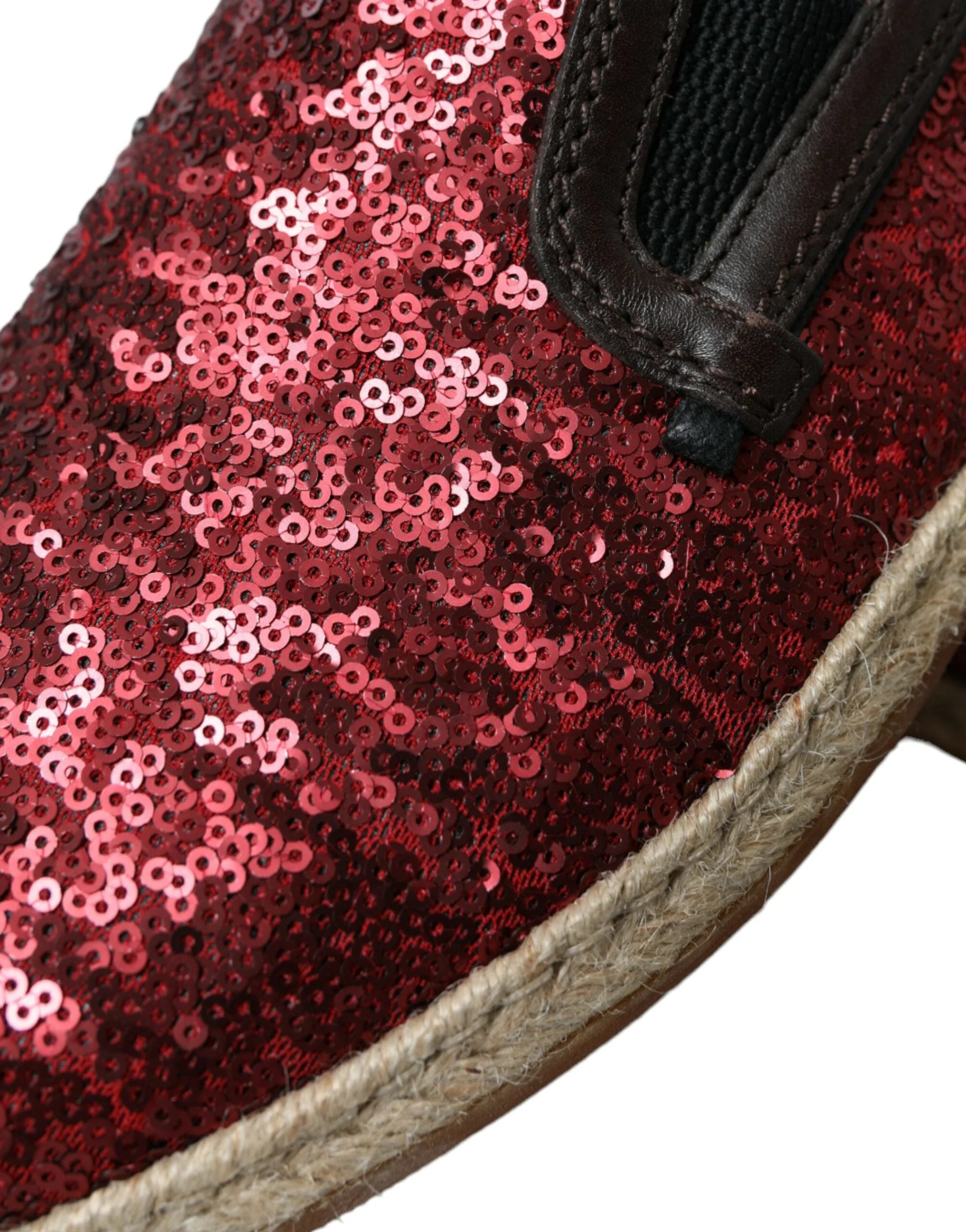 Dolce & Gabbana Red Sequined Loafers Slippers Men Shoes - EU41.5/US8.5