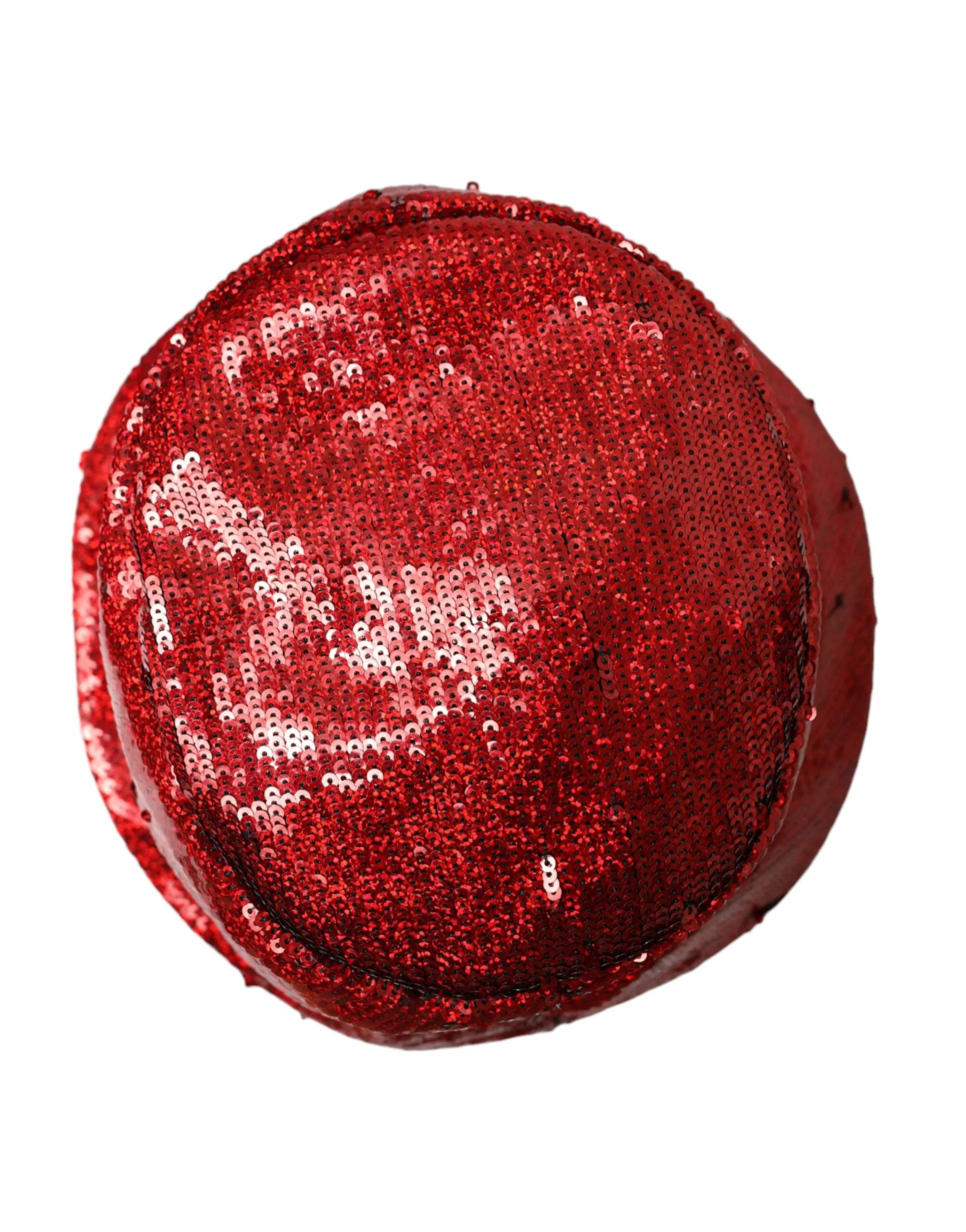Cappello Secchiello in Nylon Rosso con Sequine Dolce & Gabbana Uomo - 60 cm|XL