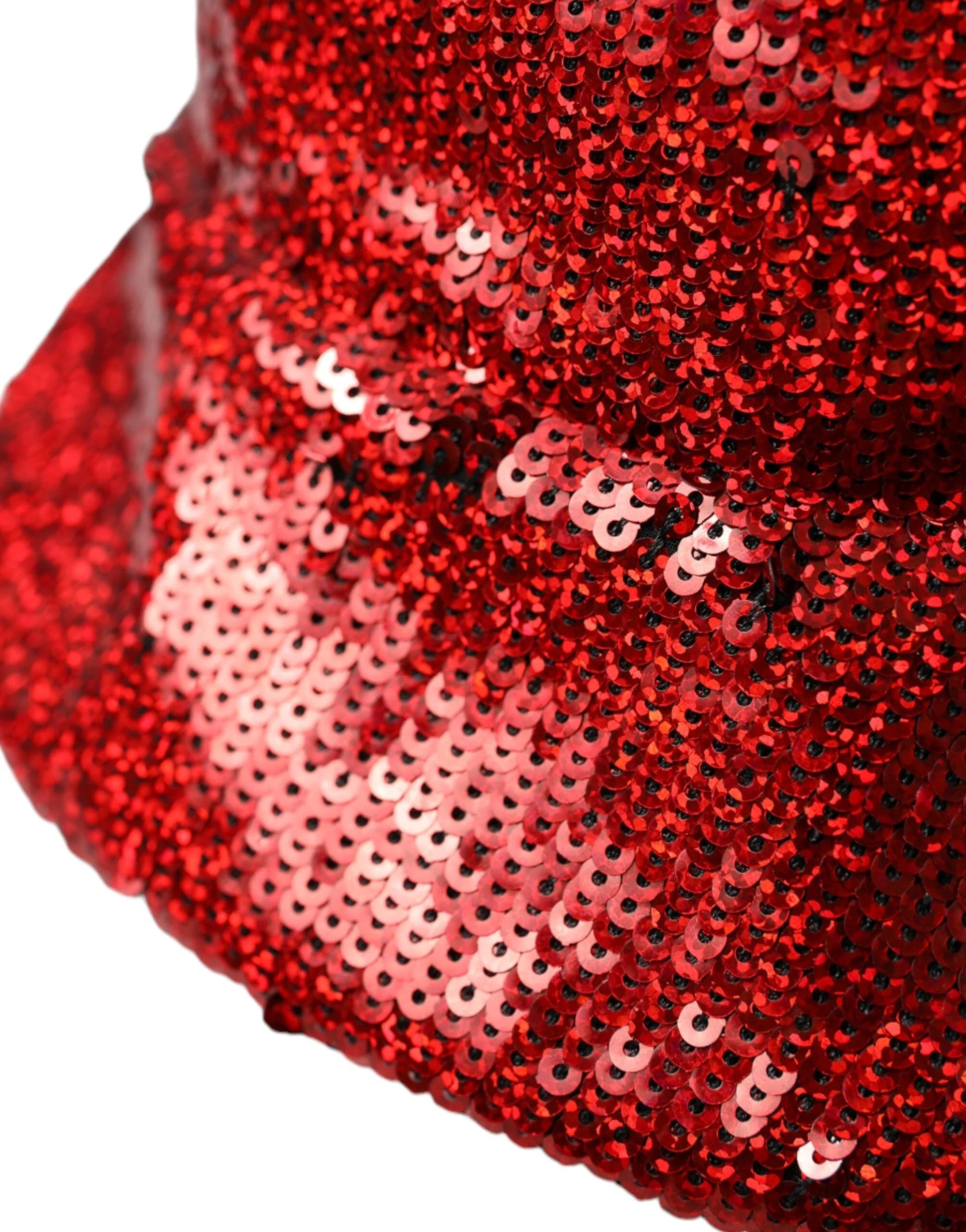Dolce & Gabbana Red Sequined Nylon Bucket Hat Men - 60 cm|XL - Bucket Hats