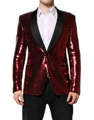 Dolce & Gabbana Red SICILIA Sequin Embellish Blazer Jacket - IT48 | M - Sport Jackets
