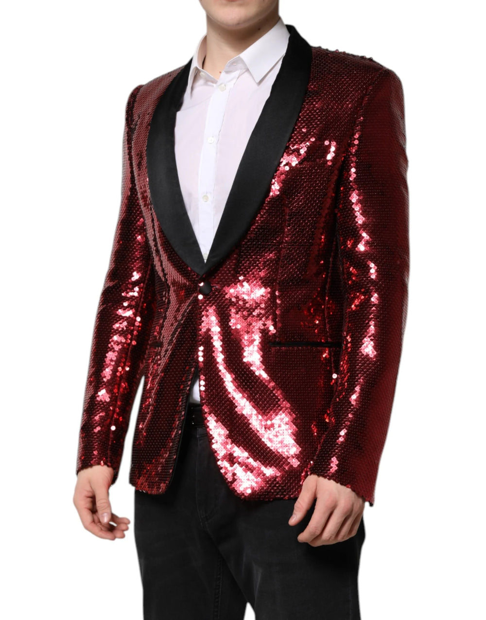 Dolce & Gabbana Red SICILIA Sequin Embellish Blazer Jacket - IT48 | M - Sport Jackets