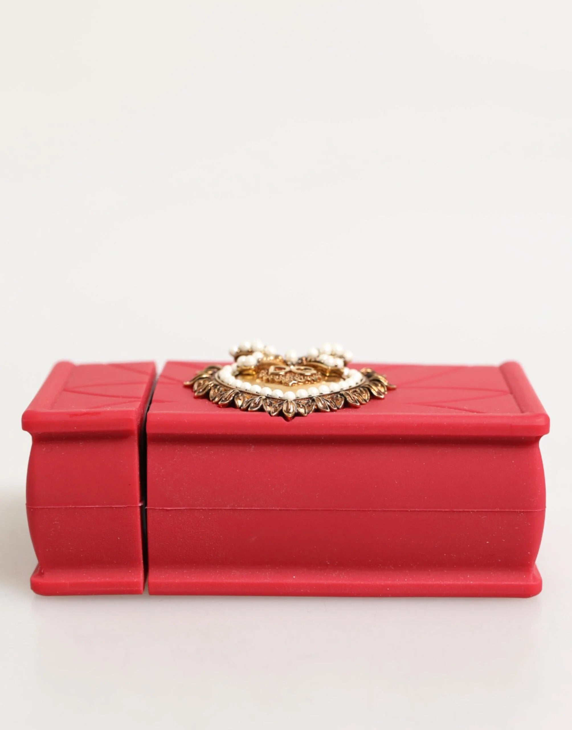 Dolce & Gabbana Red Silicone Devotion Heart Cover Bag Women Airpods Case - Headphone Carrying Cases