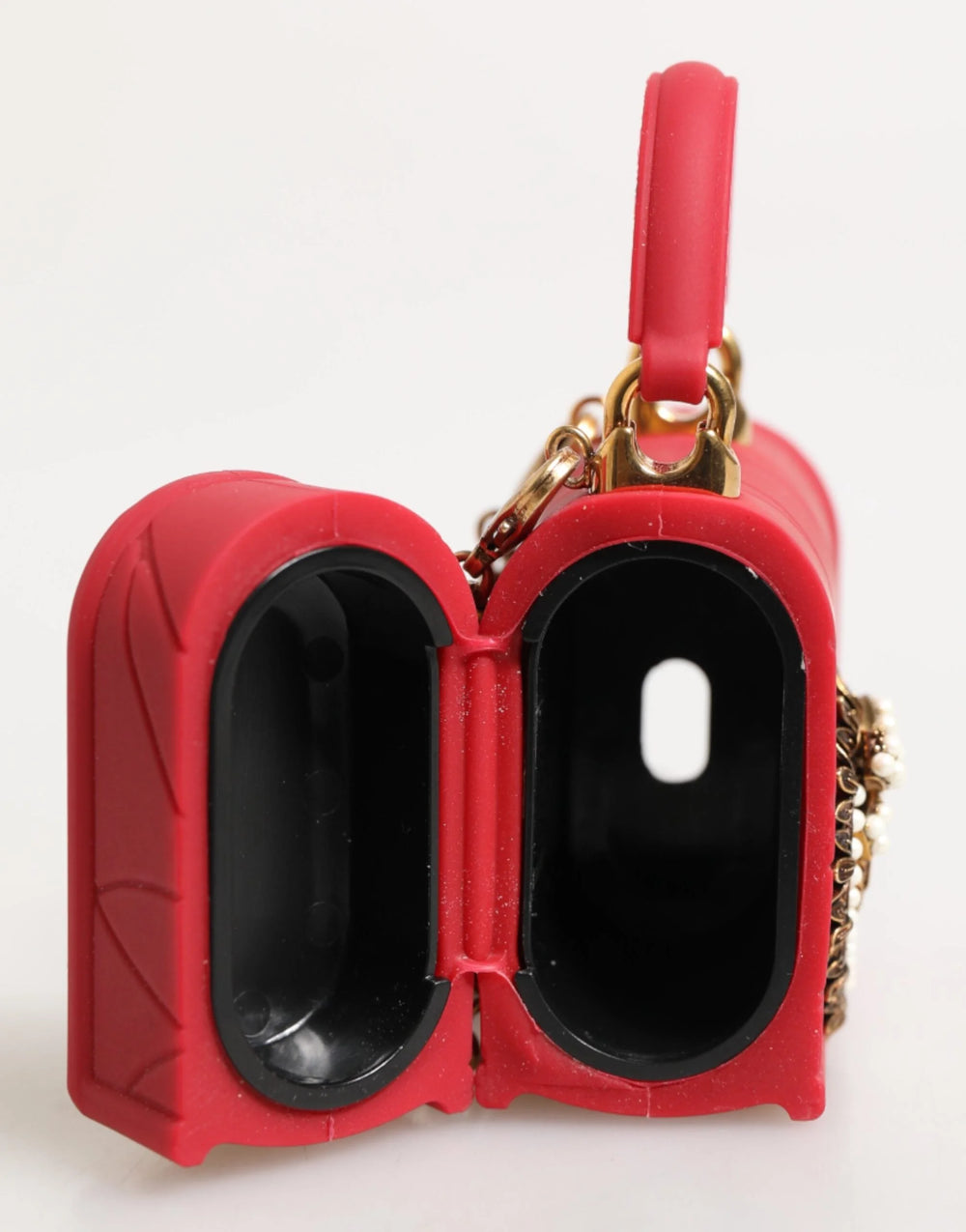Dolce & Gabbana Red Silicone Devotion Heart Cover Bag Women Airpods Case - Headphone Carrying Cases