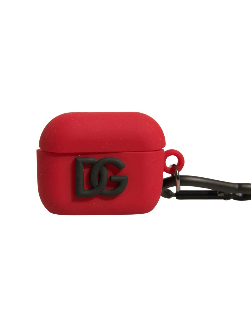 Dolce & Gabbana Red Silicone Rubber Logo Embossed Airpods Case - Headphone Carrying Cases