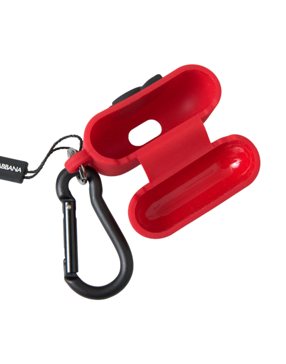 Dolce & Gabbana Red Silicone Rubber Logo Embossed Airpods Case - Headphone Carrying Cases