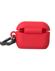 Dolce & Gabbana Red Silicone Rubber Logo Embossed Airpods Case - Headphone Carrying Cases
