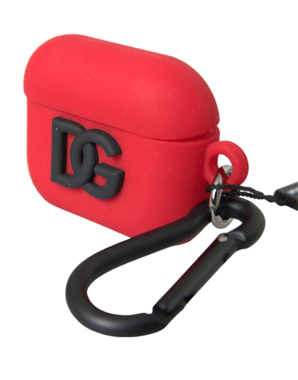 Dolce & Gabbana Red Silicone Rubber Logo Embossed Airpods Case - Headphone Carrying Cases