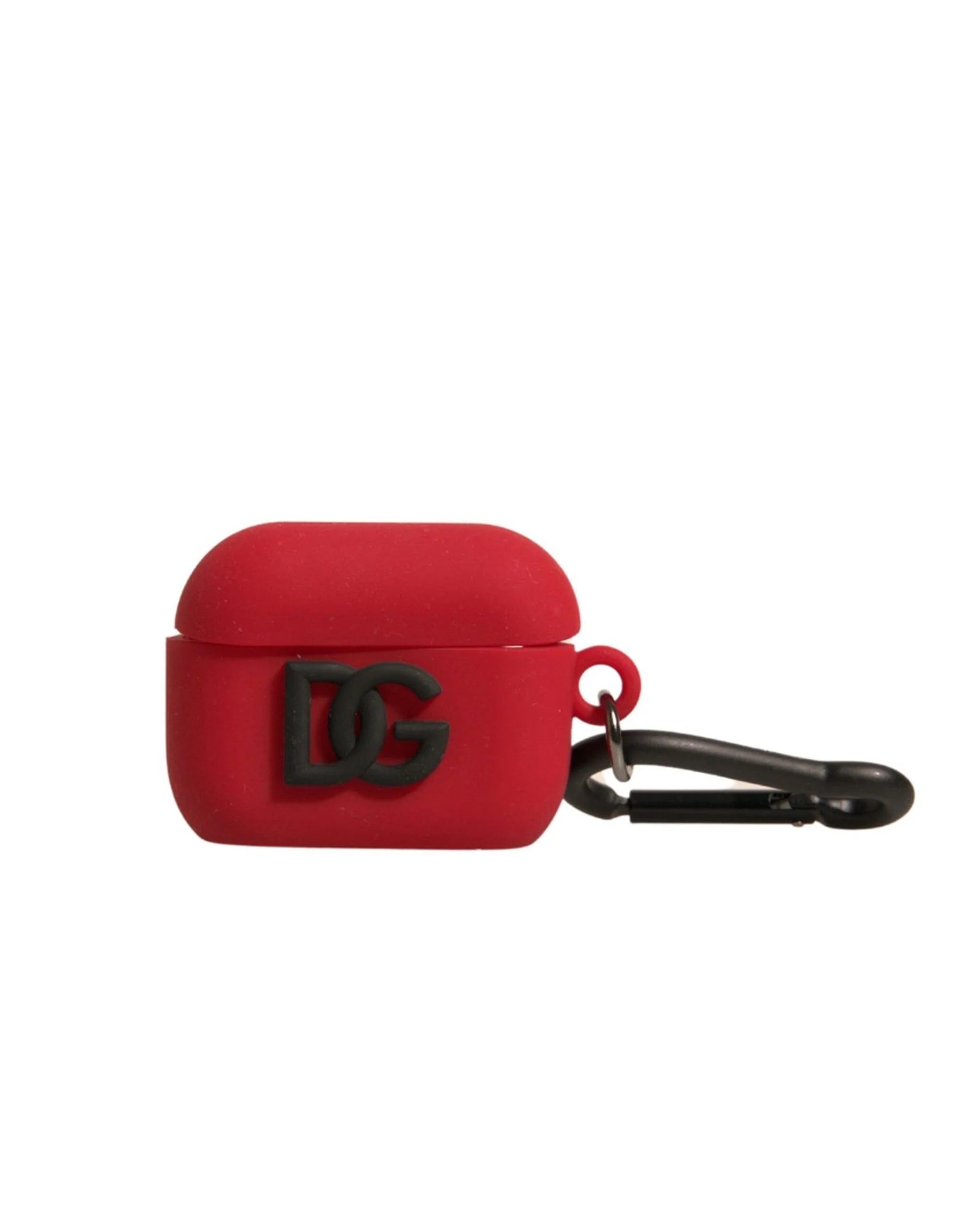 Dolce & Gabbana Red Silicone Rubber Logo Embossed Airpods Case - Headphone Carrying Cases