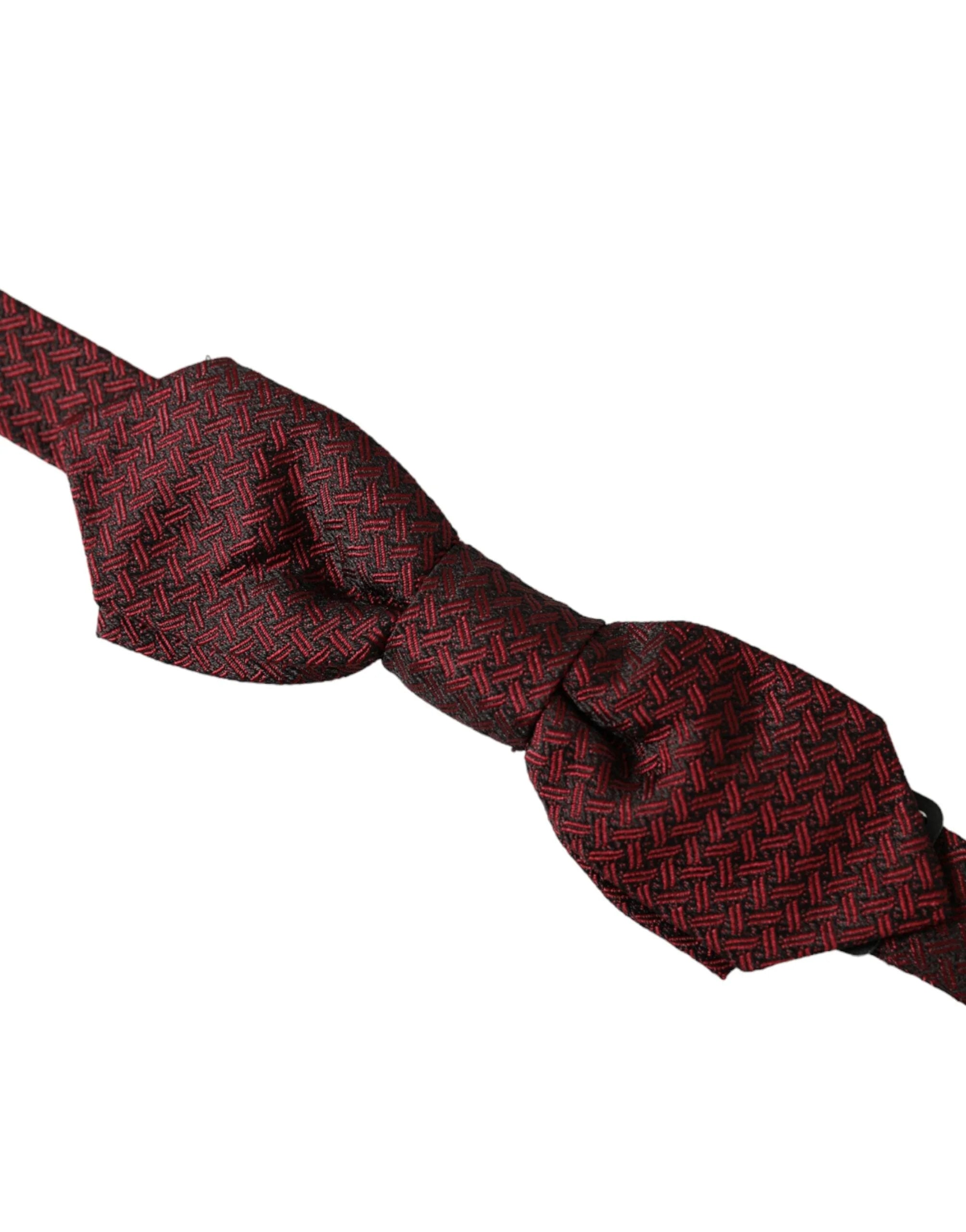 Dolce & Gabbana Red Silk Fantasy Adjustable Neck Men Bow Tie - Neckties