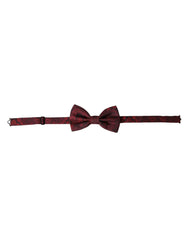 Dolce & Gabbana Red Silk Floral Adjustable Neck Men Bow Tie - Neckties