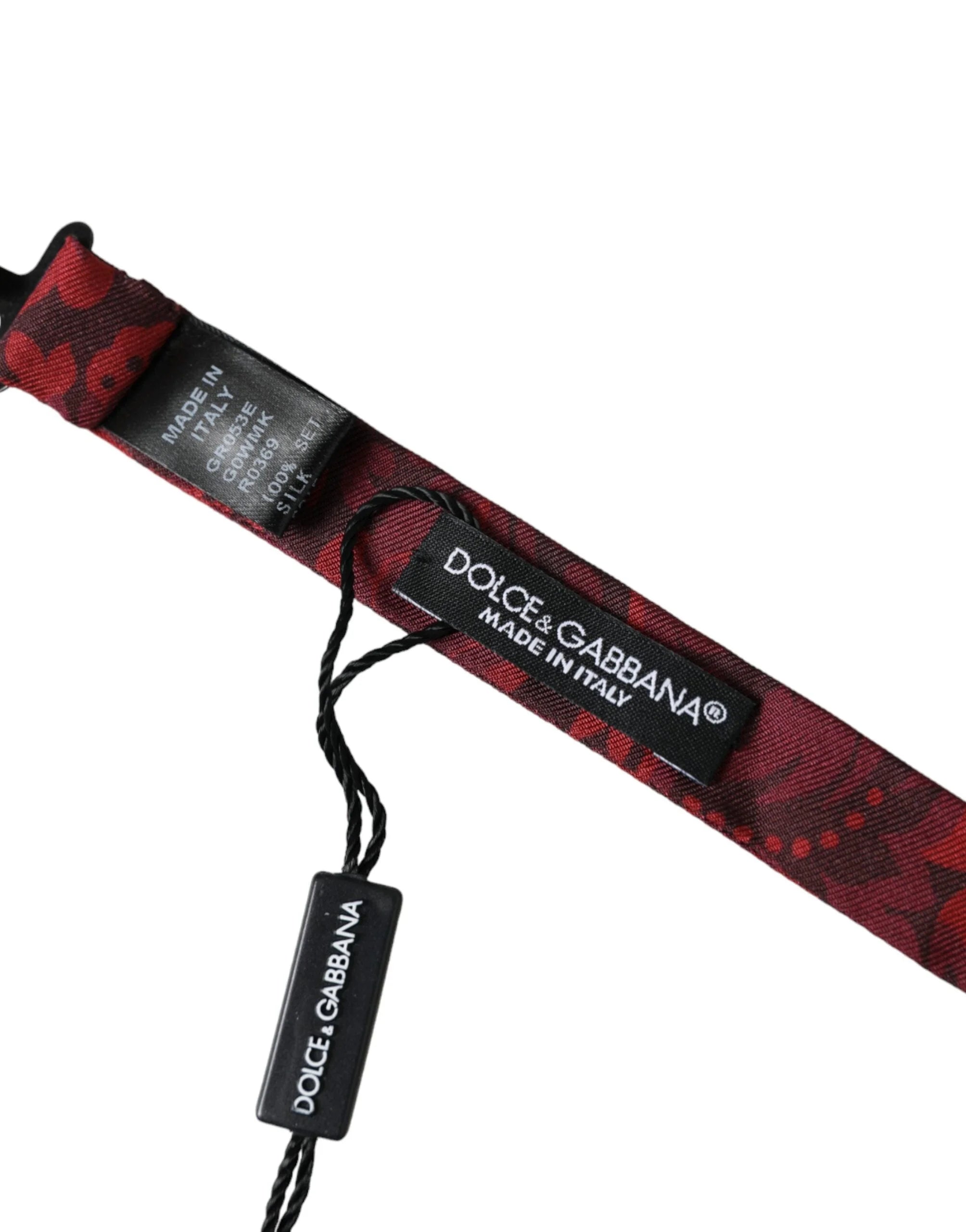 Dolce & Gabbana Red Silk Floral Adjustable Neck Men Bow Tie - Neckties