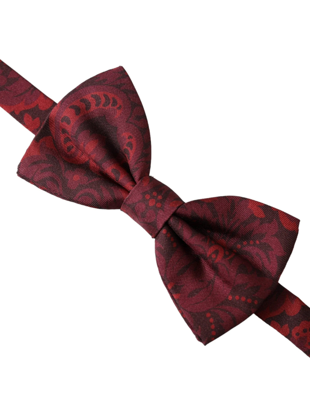 Dolce & Gabbana Red Silk Floral Adjustable Neck Men Bow Tie - Neckties
