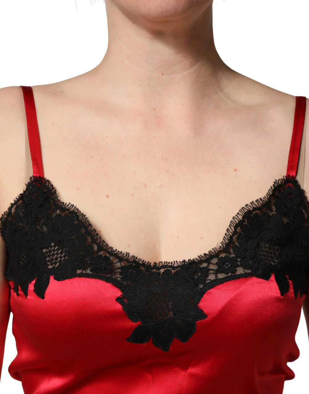 Dolce & Gabbana Red Silk Lace Trim Camisole Sleeveless Tank Top - IT3 | M