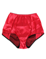 Dolce & Gabbana Red Silk Satin High-Waist Briefs Underwear - IT1 | XS - Briefs