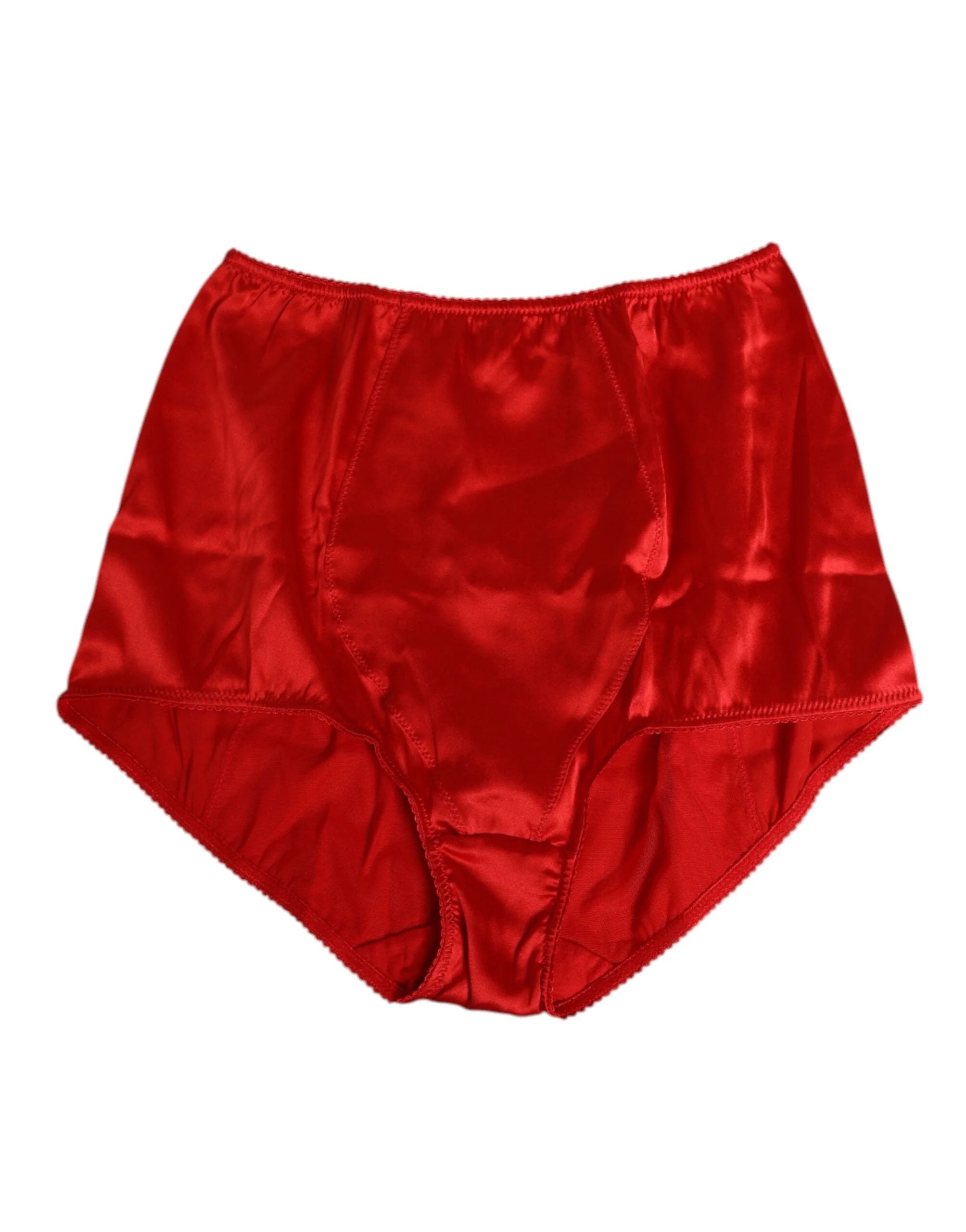 Dolce & Gabbana Red Silk Satin High-Waist Briefs Women Underwear - IT2 | S - Briefs