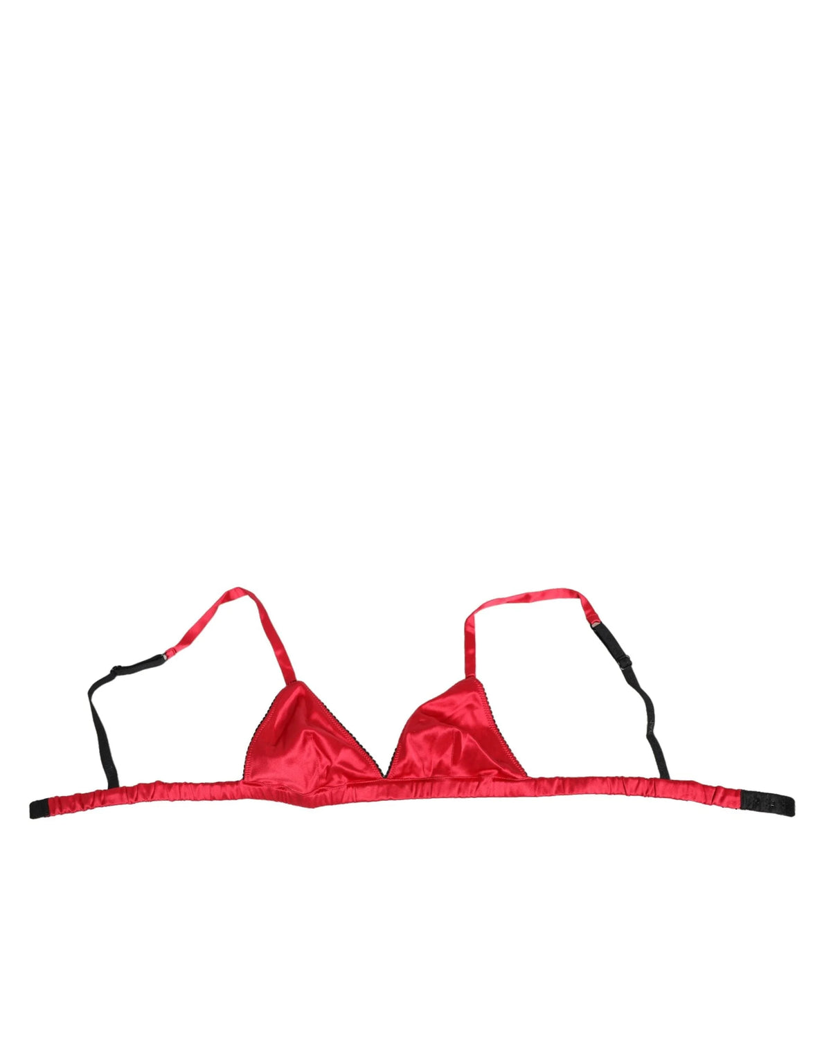 Dolce & Gabbana Red Silk Satin Triangle Soft Cup Br Underwear - IT2 | S - Bras