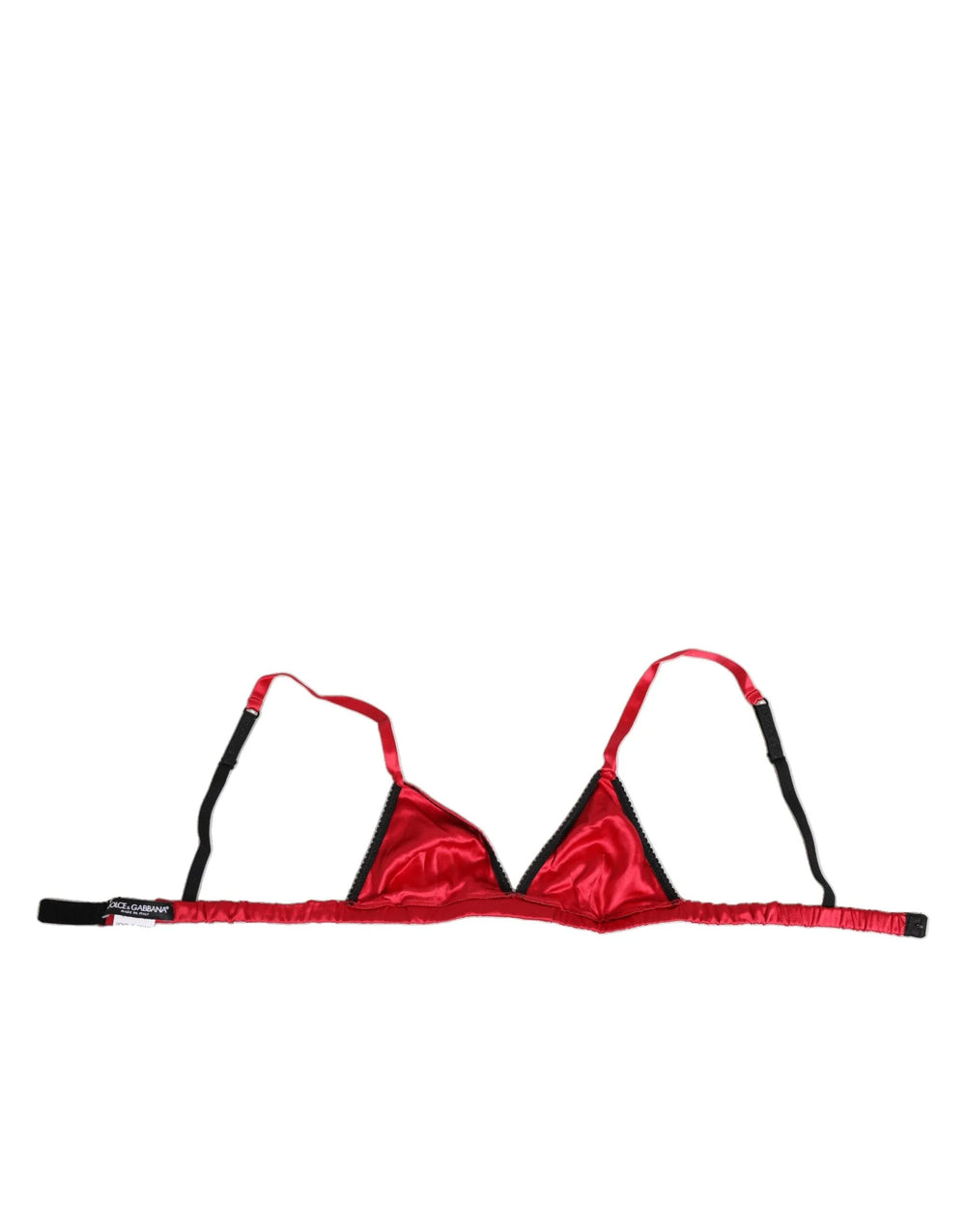 Dolce & Gabbana Red Silk Satin Triangle Soft Cup Br Underwear - IT2 | S - Bras