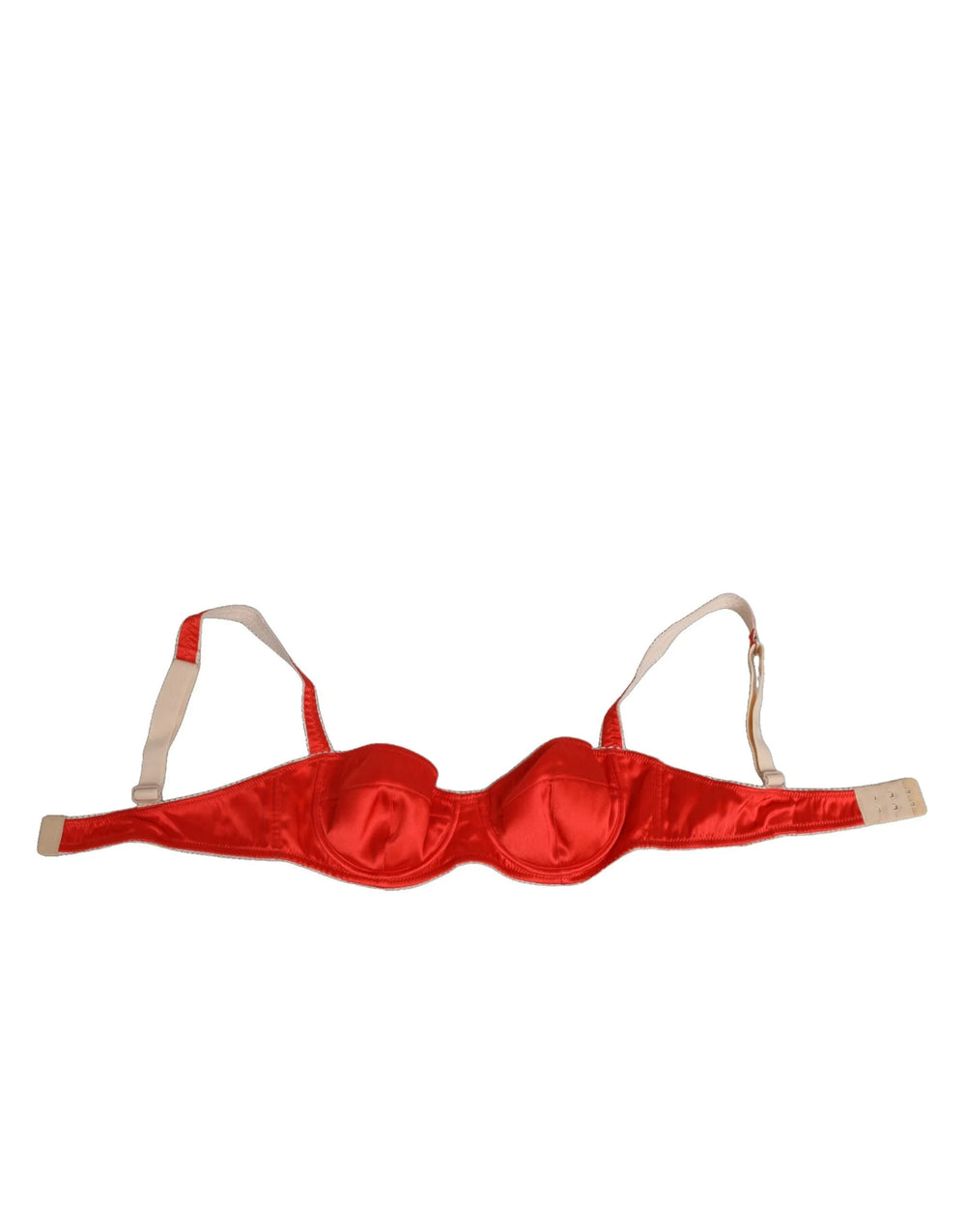 Dolce & Gabbana Red Silk Satin Underwire Bra Semi-Pad Underwear - IT2 | S - Bras