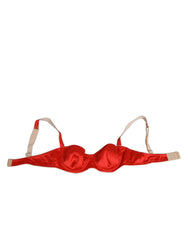 Dolce & Gabbana Red Silk Satin Underwire Bra Semi-Pad Underwear - IT2 | S - Bras