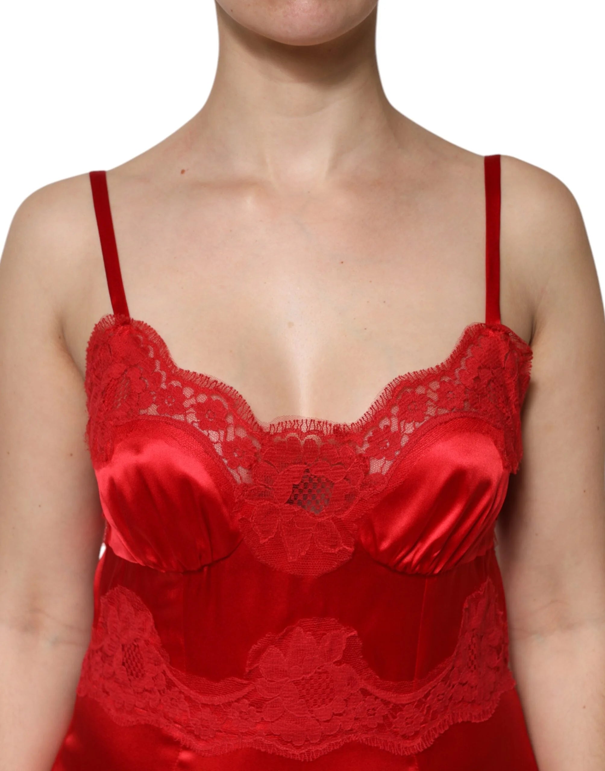 Dolce & Gabbana Red Silk Sleeveless Maxi Long Dress - IT46|XL - Dresses