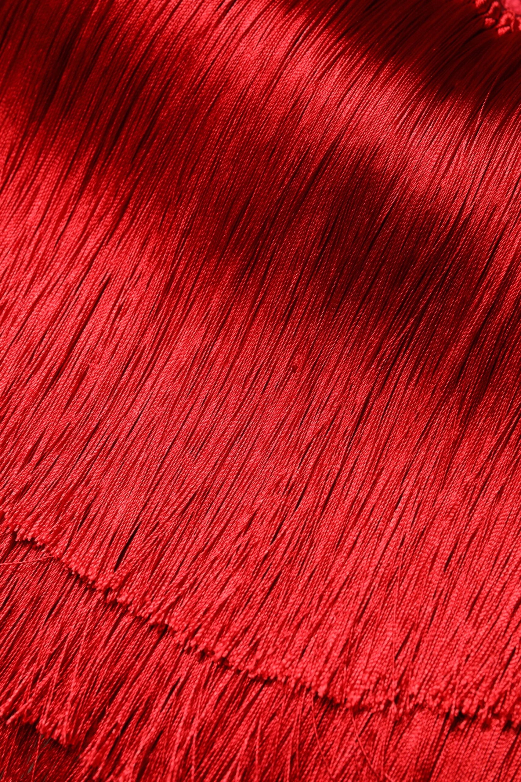 Dolce & Gabbana Red Silk Strapless Fringe Crop Tube Top - Tank Tops