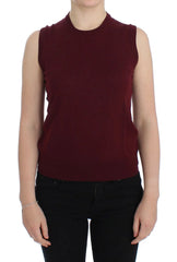 Dolce & Gabbana Red Sleeveless Crewneck Vest Pullover - Sweaters