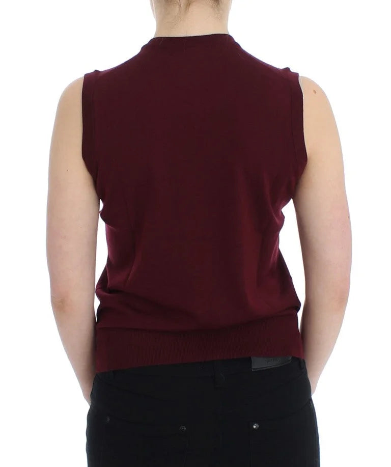 Dolce & Gabbana Red Sleeveless Crewneck Vest Pullover - Sweaters