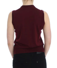 Dolce & Gabbana Red Sleeveless Crewneck Vest Pullover - Sweaters