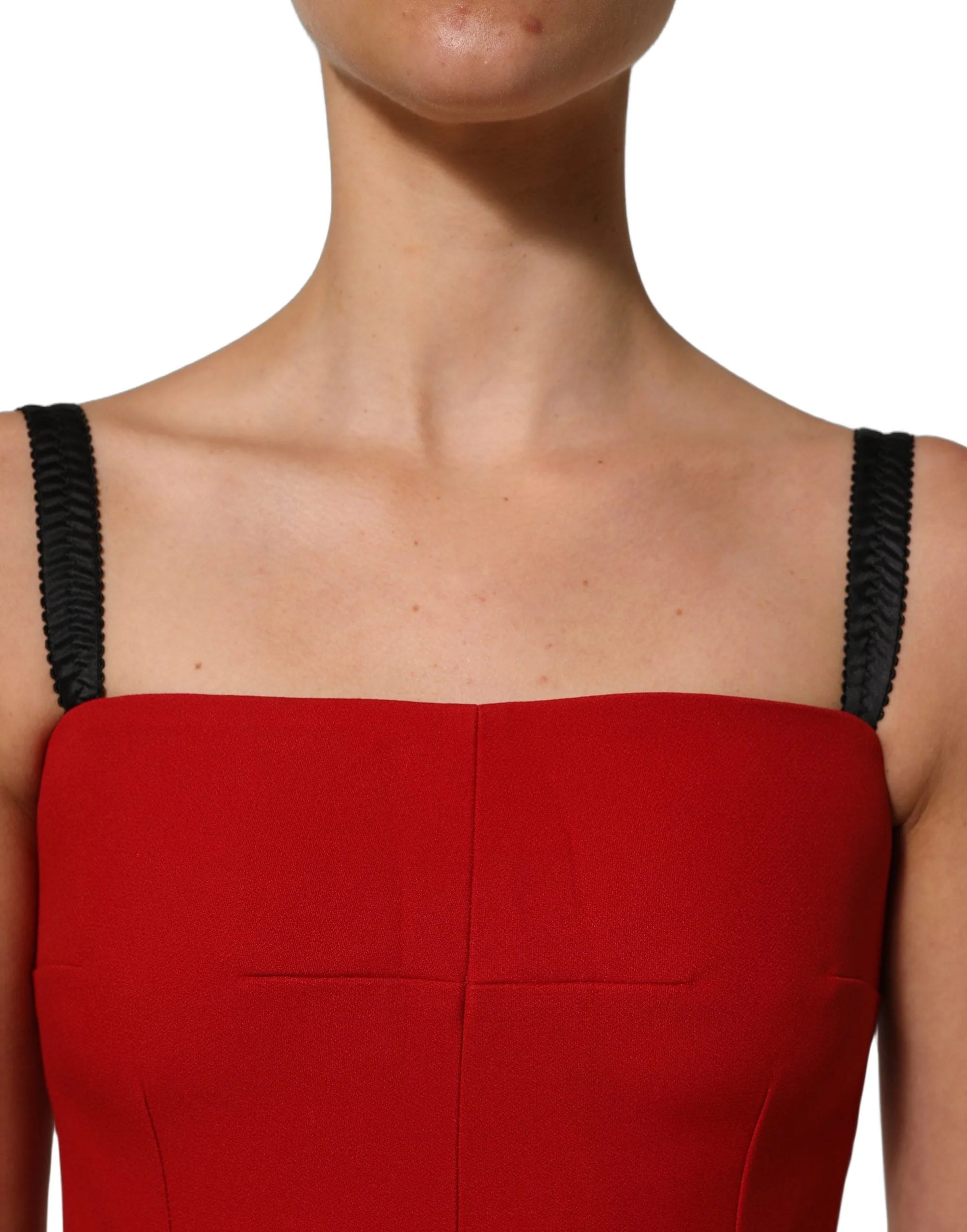 Dolce & Gabbana Red Stretch Bodycon Sheath Knee Length Dress - IT40|S
