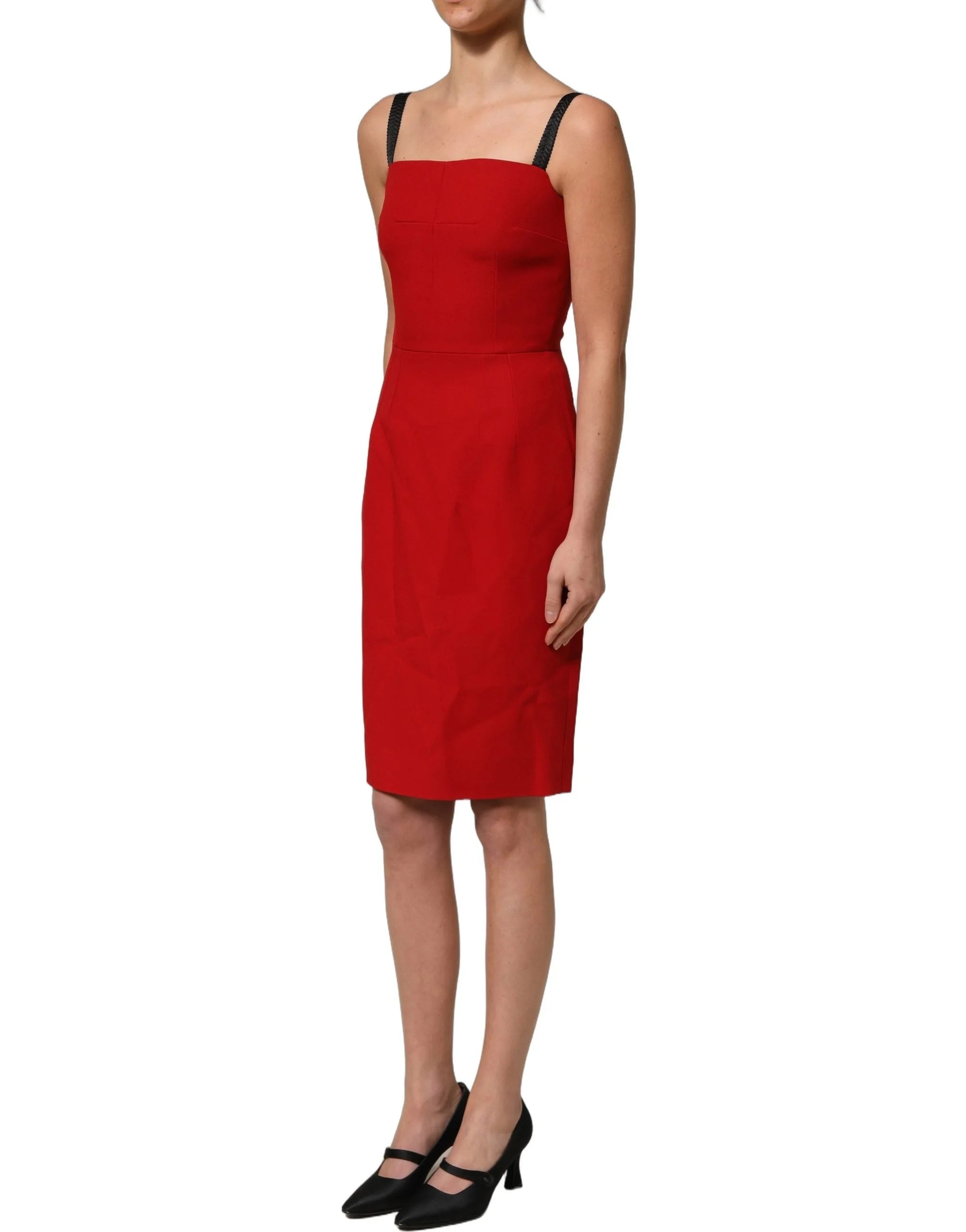 Dolce & Gabbana Red Stretch Bodycon Sheath Knee Length Dress - IT40|S