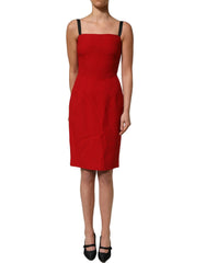 Dolce & Gabbana Red Stretch Bodycon Sheath Knee Length Dress - IT40|S