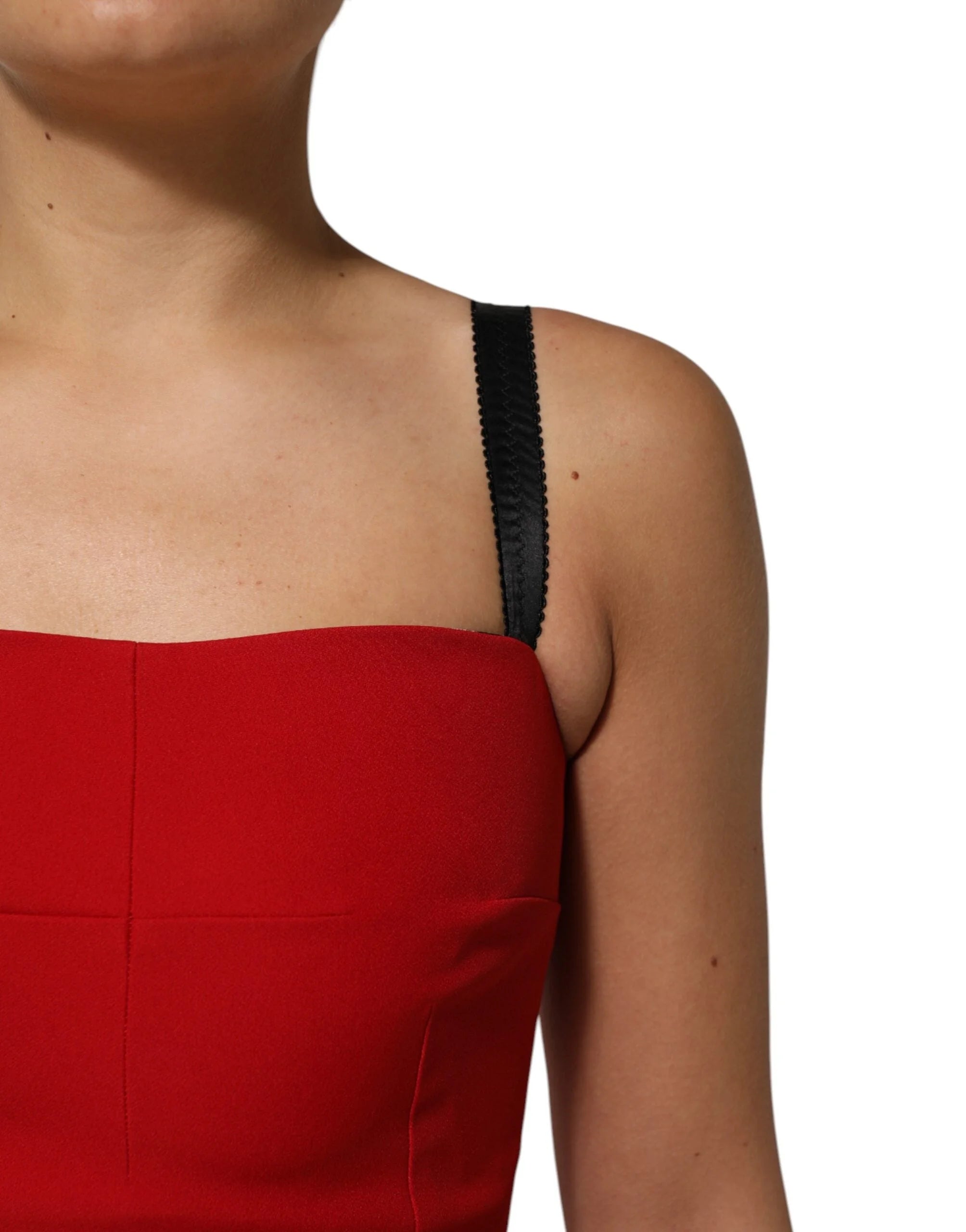 Dolce & Gabbana Red Stretch Bodycon Sheath Knee Length Dress - IT42|M - Dresses