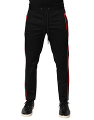 Dolce & Gabbana Red Stripe Cotton Logo Jogger Sweatpants Pants - IT46 | S - Joggers