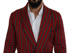 Dolce & Gabbana Red Striped Martini Printed Lining Robe - IT48 | M - Robes
