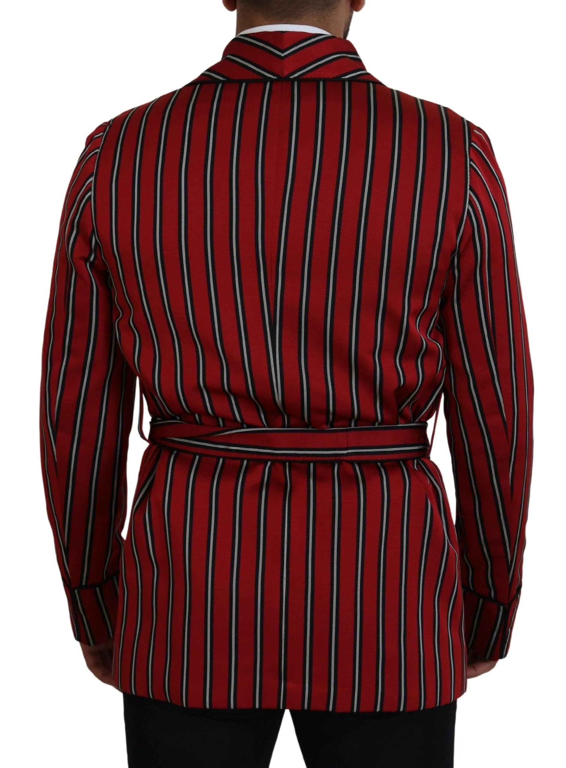Dolce & Gabbana Red Striped Martini Printed Lining Robe - IT48 | M - Robes