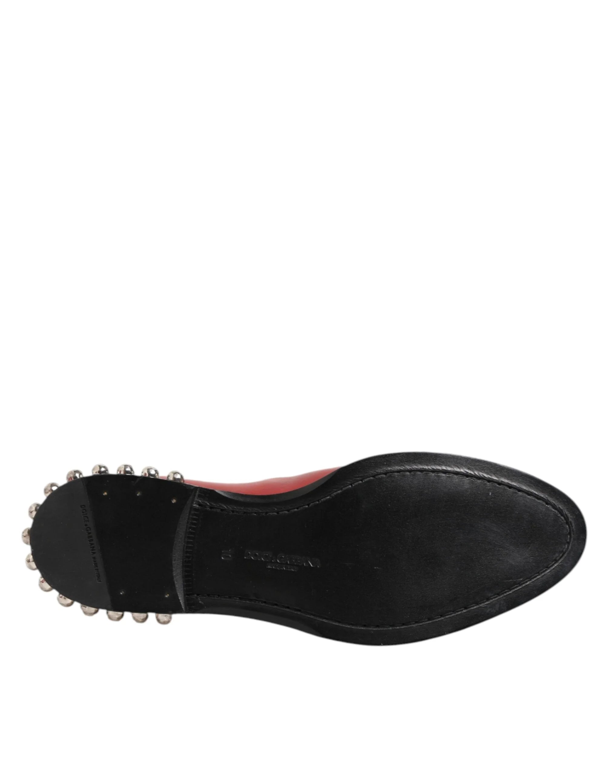 Dolce & Gabbana Red Studded Chelsea Short Ankle Boots Shoes - EU44/US11 - Boots