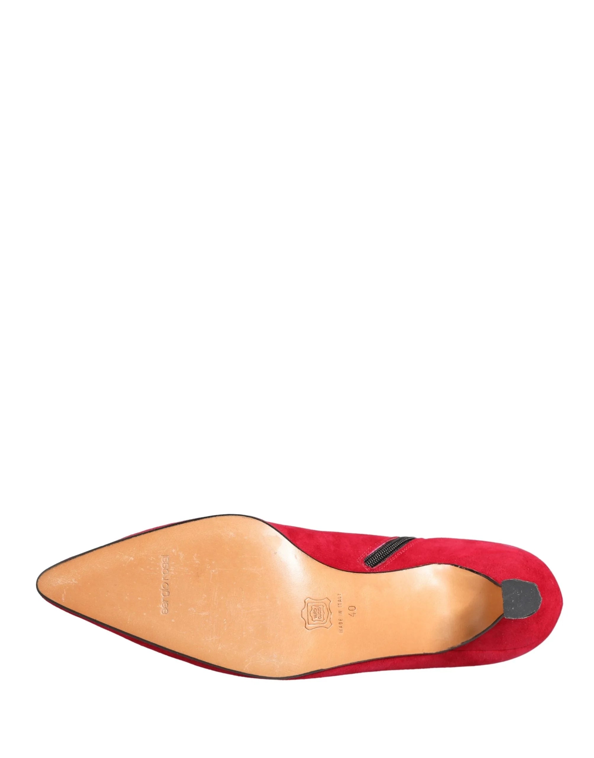 Stivaletti alla Caviglia in Suede Rosso di Dolce & Gabbana