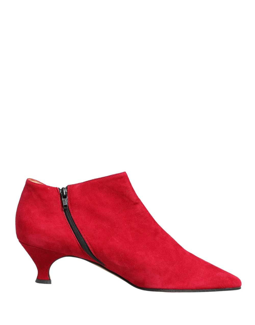 Stivaletti alla Caviglia in Suede Rosso di Dolce & Gabbana