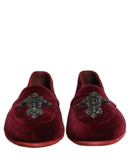 Dolce & Gabbana Red Suede Embellished Men Dress Loafers Shoes - EU42/US9
