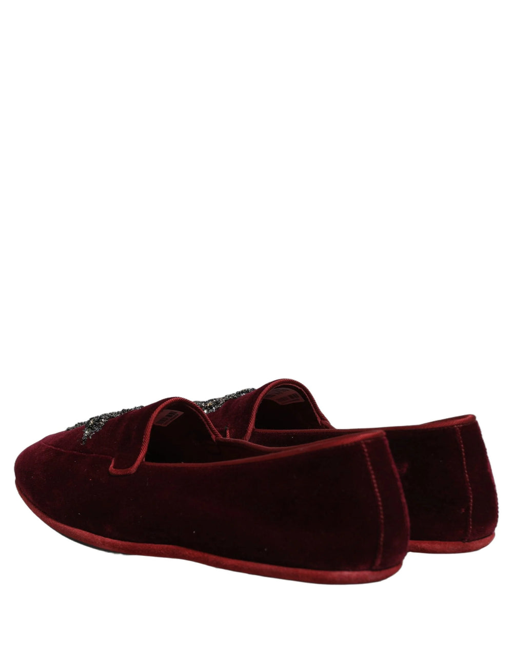 Dolce & Gabbana Red Suede Embellished Men Dress Loafers Shoes - EU42/US9