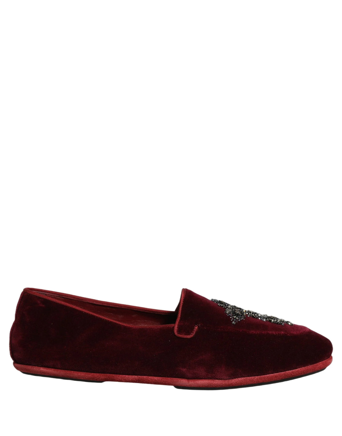 Dolce & Gabbana Red Suede Embellished Men Dress Loafers Shoes - EU42/US9