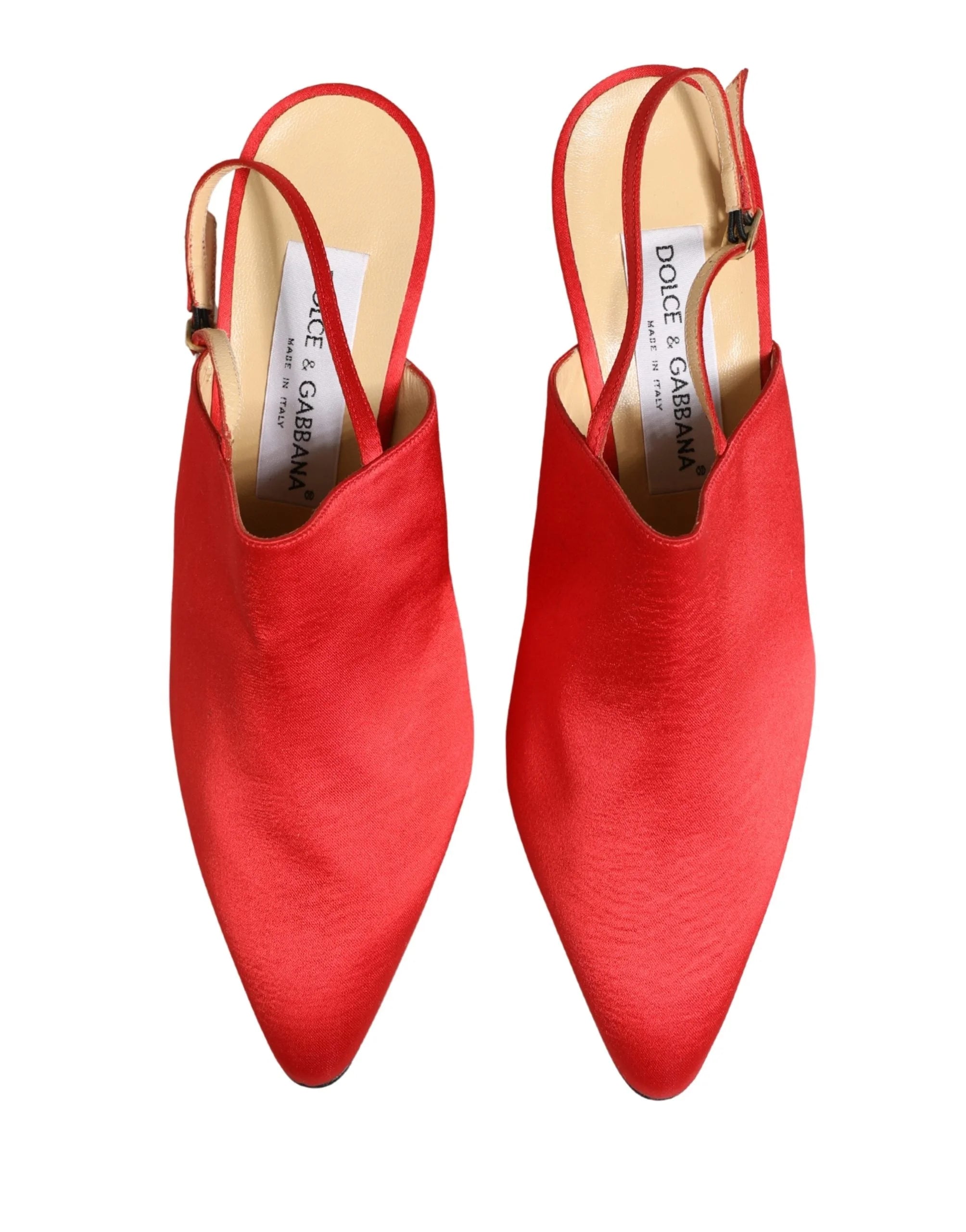 Dolce & Gabbana Piros Bőr Magassarkú Szandálok - EU39/US8.5