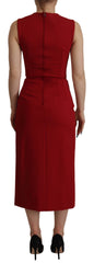 Dolce & Gabbana Red Sweetheart Neck Bodycon Midi Dress - IT36|XXS - Dresses