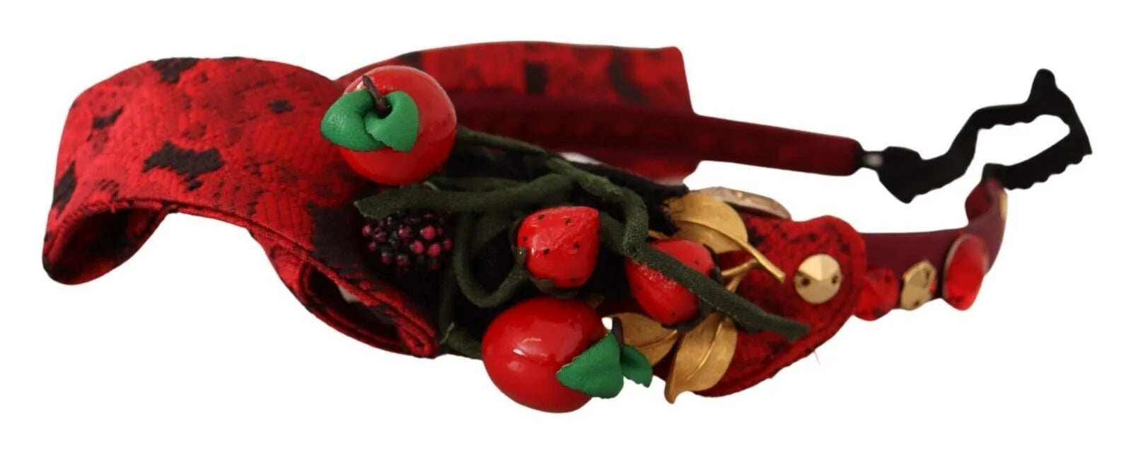 Dolce & Gabbana Red Tiara Berry Fruit Crystal Bow Hair Diadem Headband - Headbands