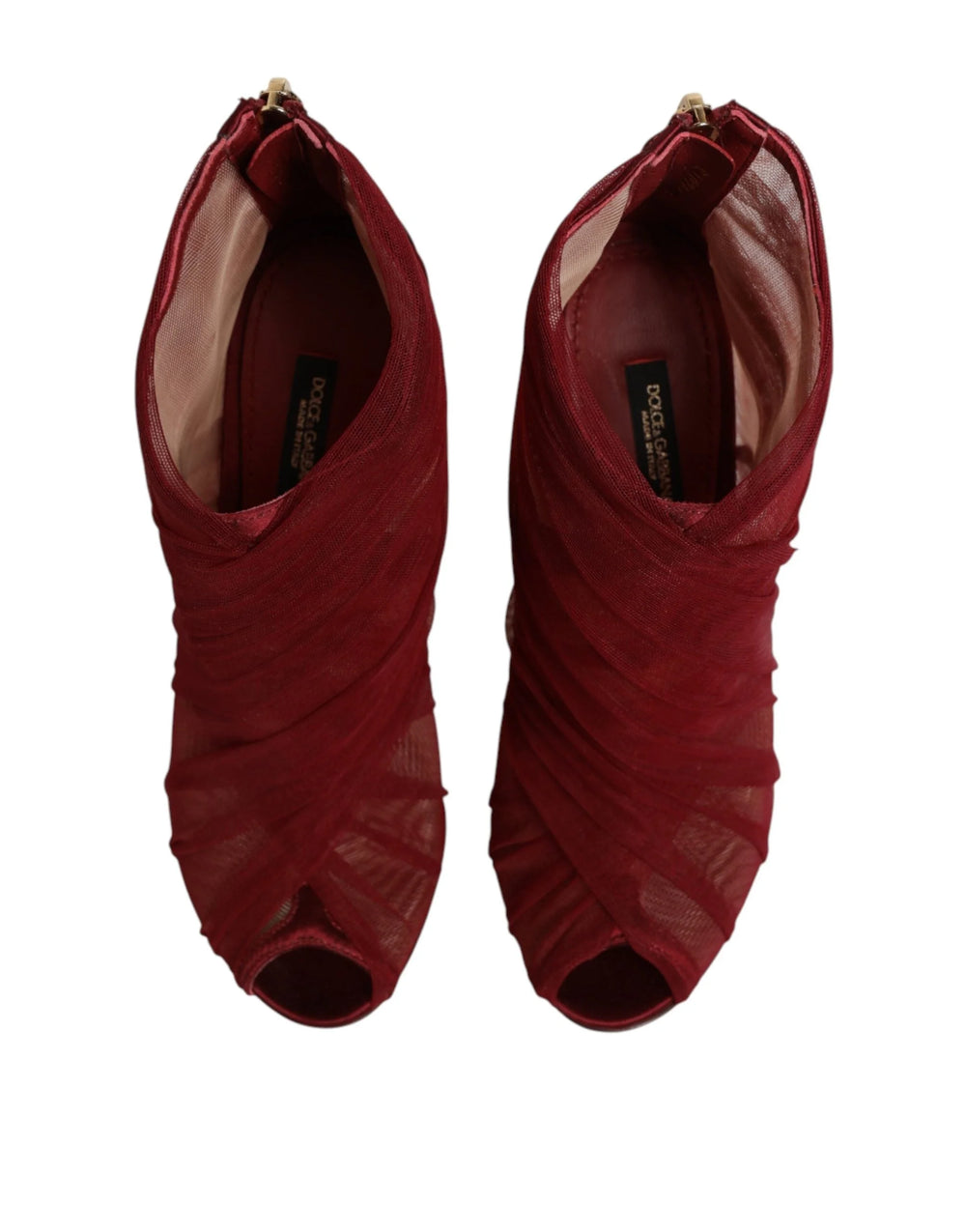 Dolce & Gabbana Red Tulle Ankle Boots Stiletto Heels Shoes - EU35.5/US5