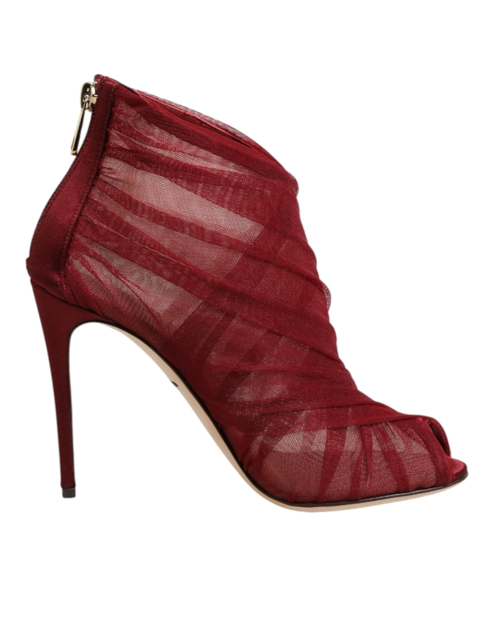 Dolce & Gabbana Red Tulle Ankle Boots Stiletto Heels Shoes - EU35.5/US5