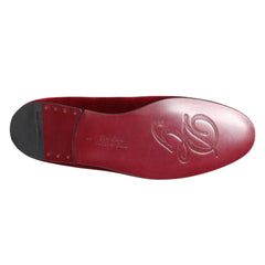 Dolce & Gabbana Red Velvet Gold Crown Mens Loafers Shoes - EU42/US9